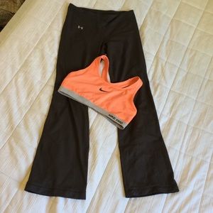 Set of two! Under Armour pants and Nike sports bra